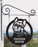 Circular "French Bulldog" Hanging Wall Sign