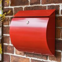Contemporary "Urban Obsession" Red Wall Mounted Post Box 