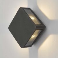 Square Anthracite Beam Wall Light in Use on a White Wall