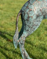 Close up of Verdigris Giraffe Cast Aluminium Sculpture back legs