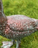 Verdigris Swan Facing Down close up of wing 