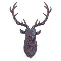 Stag Wall Bust Finished in a Verdigris Bronze 