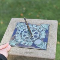 Scale Shot of Verdigris "Four Seasons" Sundial - 200mm 