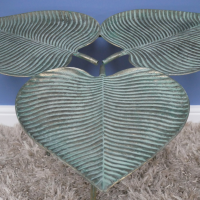 View of the Top of the Verdigris Leaf Side Table