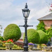 Miniature Victorian Lamp Post in Situ in the Garden