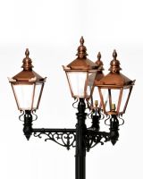 Close up of copper lanterns