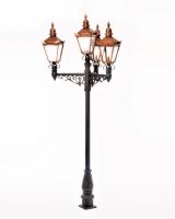 Victorian Quadruple Lamp Post with Copper Lanterns