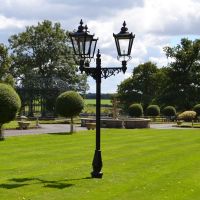 Black Victorian Triple headed lamp post