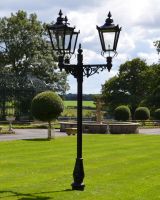 Victorian Triple Headed Lamp Post Set in Situ
