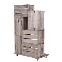 View of the Back of the Vintage Apple Crate Storage Cabinet