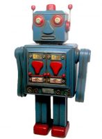 Blue & Red Robot Money Bank