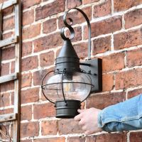 Vintage Round Caged Wall Lantern to Scale