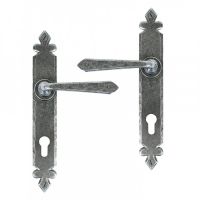Pair Of Antique Pewter Lever Handles