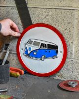Scale image of "VW Campervan" Cast Iron Automobilia Reproduction Sign