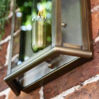 Close up of intricate detail on exterior wall lantern