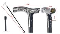 Coat of Arms Polished Steel Walking Stick