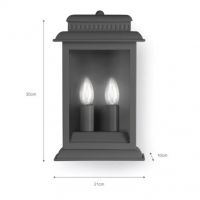 Flush Fix Traditional Wall Light in Black Measurements