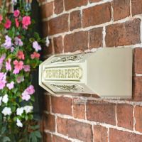 Wall Mounted Antique Cream and Gold Newspaper Holder