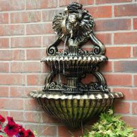 Wall Mounted Golden Elephant Fountain in Situ