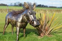 "Hakuna" Warthog Iron Garden Statue