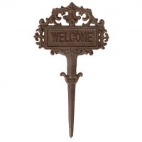 Cast Iron ’Welcome’ House spike Sign