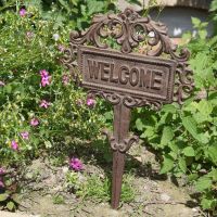 Cast Iron ’Welcome’ House spike Sign