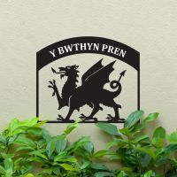 Steel Welsh Dragon House Name Sign