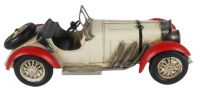 Vintage White Convertible Car Replica Ornament Side View