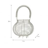 White Wire Egg Basket with Handle Measurements