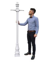 White 1.728m Lamp Post