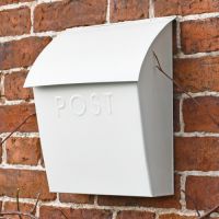 Cream Contemporary Post Box With Lock
