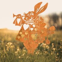 Rabbit With Trumpet Silhouette in Use in a Field