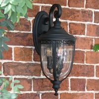 Traditional Top Fix Black Wall Lantern Finished in Black