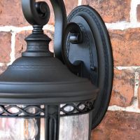 Traditional Extra Large Top Fix Black Wall Lantern Finished in Black