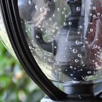 Seeded Glass on the Traditional Extra Large Top Fix Black Wall Lantern