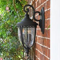 Side View of the Traditional Extra Large Top Fix Black Wall Lantern