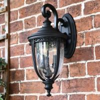 "Winsford" Medium Traditional Top Fix Black Wall Lantern