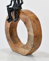 Close up of solid mango wood base on interior ornament