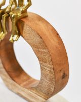 Close up of solid mango wood base