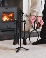 Scale image of traditional fireside companion set