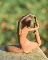 Rustic Cast Iron Woman In Yoga Pose Garden Sculpture