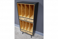 Wood & Metal Retro Filing Cabinet with Drawers