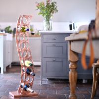 “Serena” Copper Curved Wine and Bottle Holder