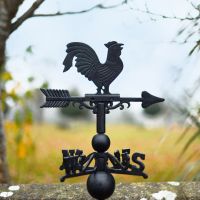 Standard Black Cast Iron Rooster Weathervane