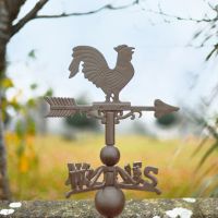 Standard Iron Rooster Weathervane In A Rustic Finish
