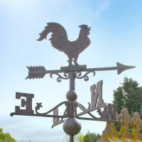 Large Iron Rooster Weathervane In A Rustic Finish