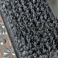 Close up of brush bristles 