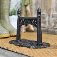 Black Cast Iron Scroll Design Boot Scraper