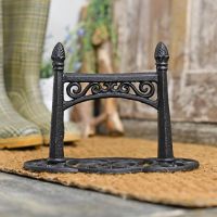 Black Cast Iron Scroll Design Boot Scraper