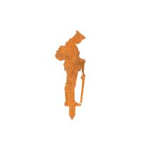 Rustic Grave Marker Ground Spike with WW2 Soldier Topper with Spike